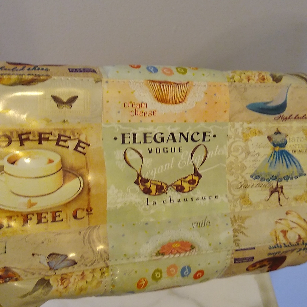 3/$12 Women's Elegant Coffee Print Bag Set - Brown and Cream - Picture 7 of 9